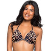 &quot;COMFY&quot; Banana Moon Swimwear Really Brown Leopard Push Up Halter Bra