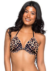 &quot;COMFY&quot; Banana Moon Swimwear Really Brown Leopard Push Up Halter Bra