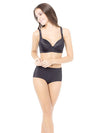 Dashing Black Plunge T-shirt Bra Boyshort Set