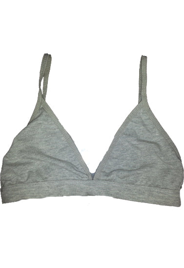 Grey Cotton Triangle Pull Over Sports Bra