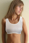 Ladies White All Zigzag Pattern Sports Bra