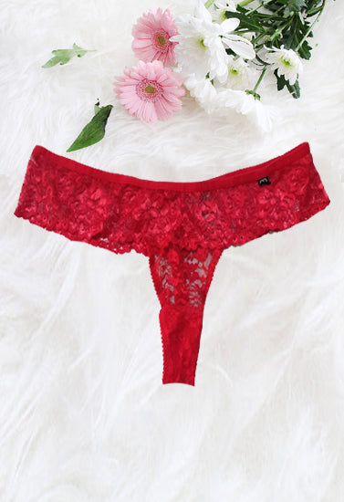 Lovehoney Plus Size Red Lace Thong In XL(Sold Out)