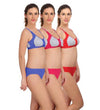 &quot;Medium&quot; Impact sports bra panty set pack of 3