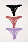 Pack Of 3 Ladies Sexy Sheer Tanga Thongs