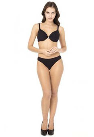 Stylish Seamless Black Push Up Bra Bikini Bottom