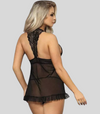 Seductive Lace Babydoll Mini Nightwear Dress