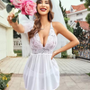 Bridal White Lace &amp; Sheer Babydoll Nightwear