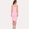 Stylish Knee-Length Pink Satin Nighty